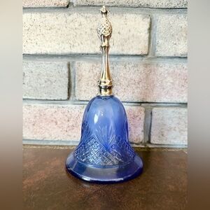 Vintage AVON 1976 hospitality cobalt blue glass bell bottle, “moonwind” cologne